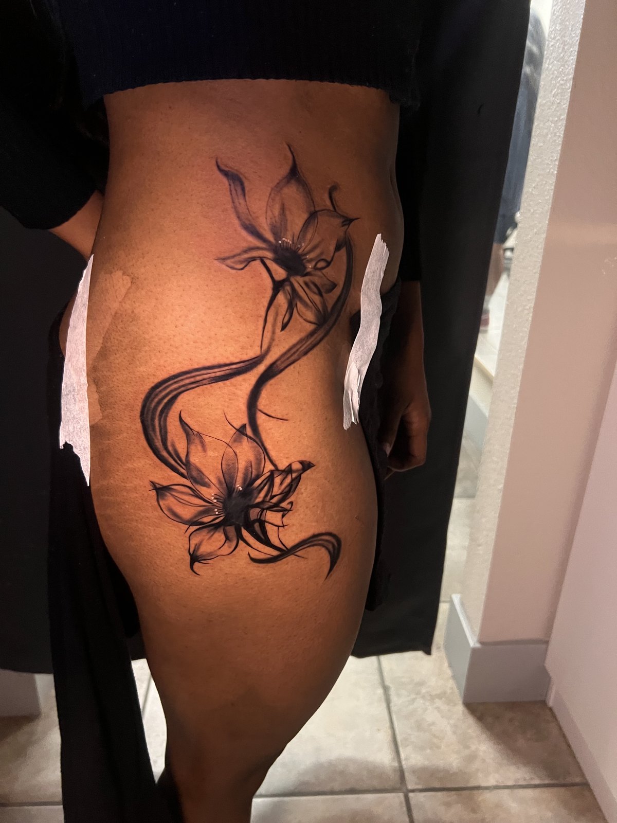 Flowing Florals tattoo by Cam Donachie