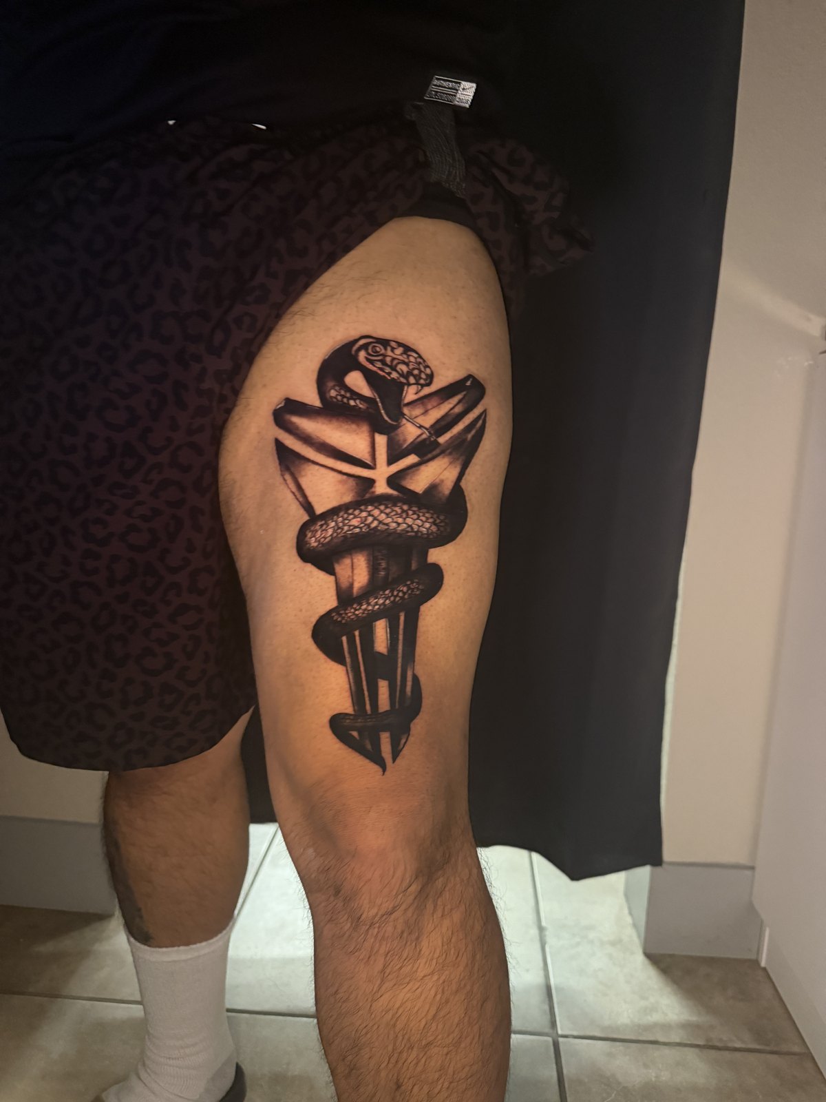 Snake & Dagger tattoo by Cam Donachie
