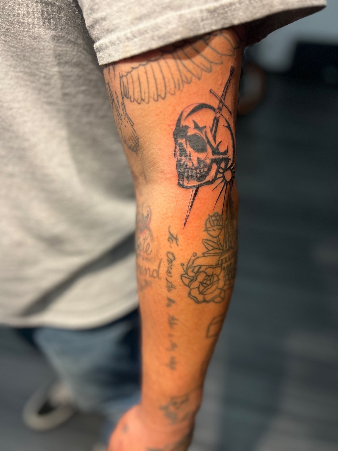 Skull Symbol tattoo by Cam Donachie